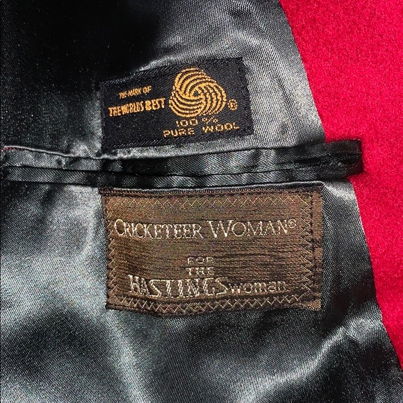 Vintage Woman 100% Pure Wool Long Red Coat - Picture 4 of 6